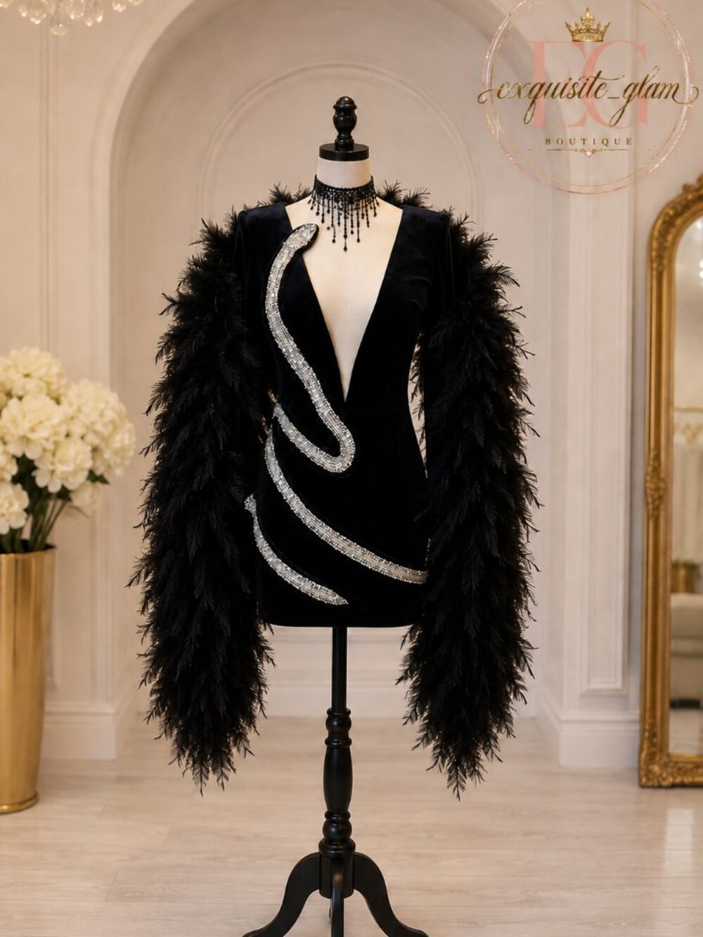 Luxurious Designer Crystals Embroidery Evening Cocktail Party Runway Gown Dress